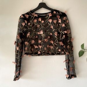 Floral Mesh Crop Top